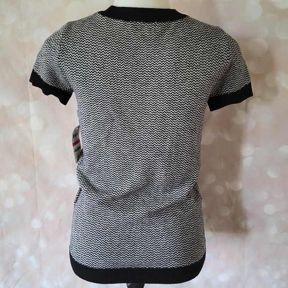 Maison Jules Ribbed Ringer Short Sleeve Sweater - Picture 8 of 14